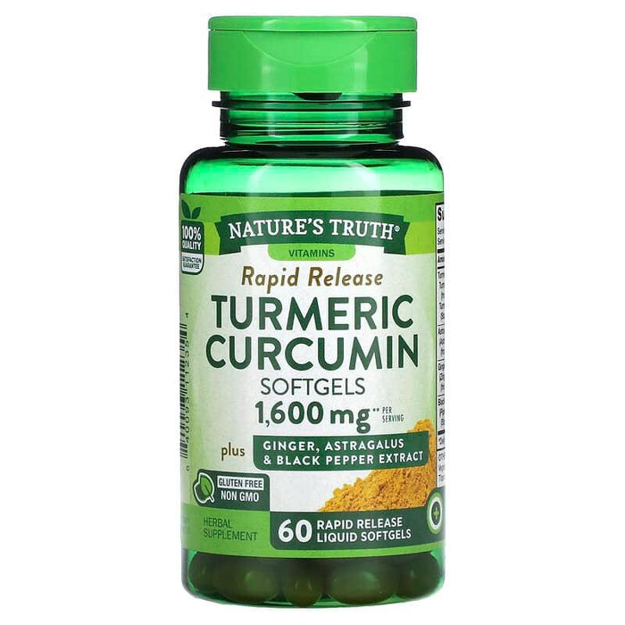 Nature'S Truth Turmeric 1600Mg Pep Ext Cmplx 60 Softgel