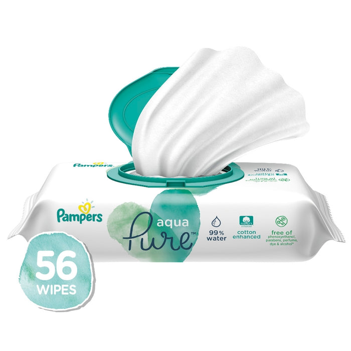 Toallitas húmedas Pampers Aqua, 56 unidades