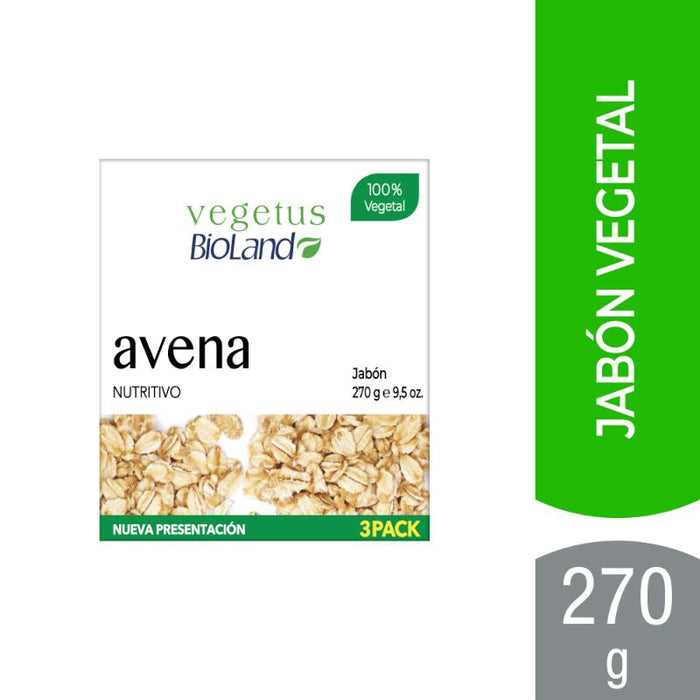 Bioland Jabón Avena En Barra 3Pack 270g