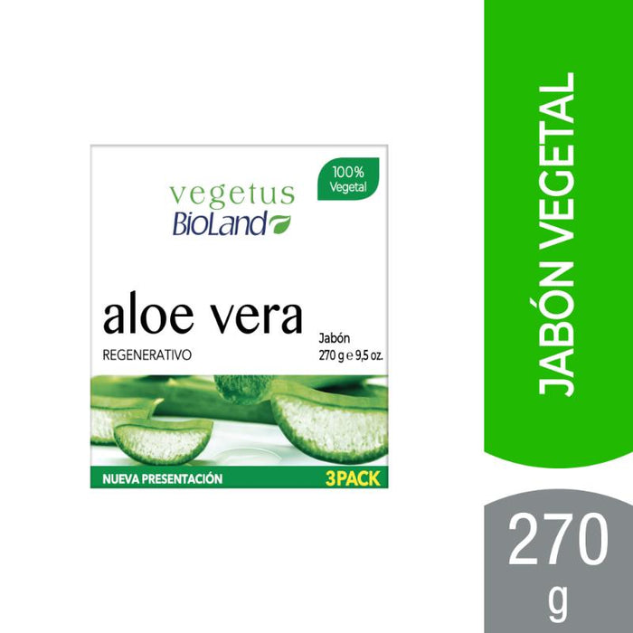 Bioland Jabón Aloe Vera En Barra 3Pack 270g