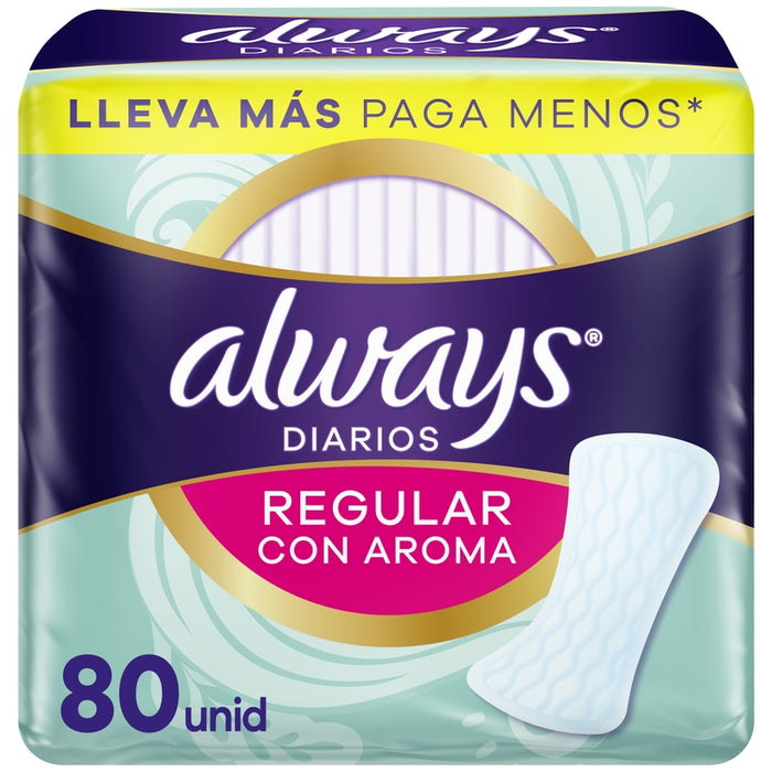 Protectores Diarios Always Diarios Regular Con Aroma 80 Unidades