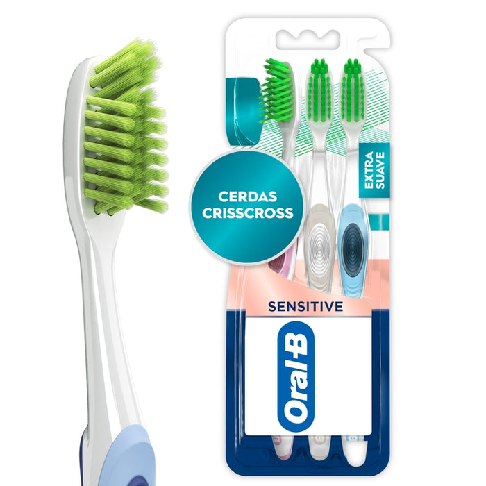 Cepillo de dientes Oral-B, Encías detox, cerdas extrasuaves Crisscross, 3 Unidades