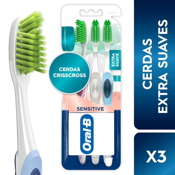 Cepillo de dientes Oral-B, Encías detox, cerdas extrasuaves Crisscross, 3 Unidades