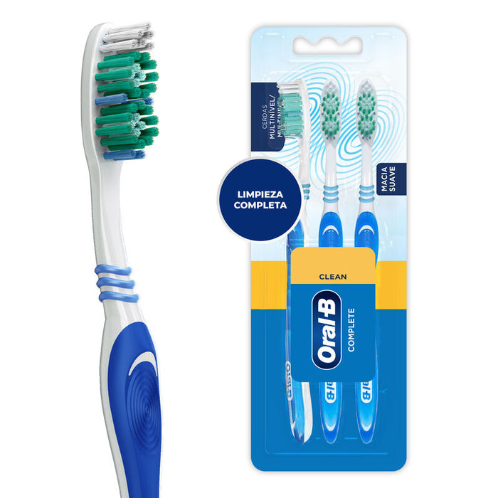 Cepillos de dientes Oral-B Clean Complete suave 3 Unidades