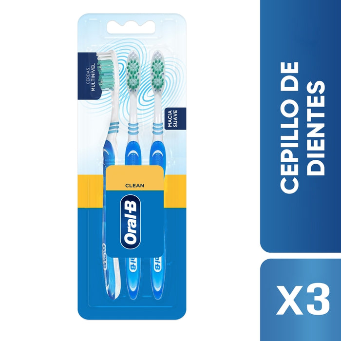 Cepillos de dientes Oral-B Clean Complete suave 3 Unidades