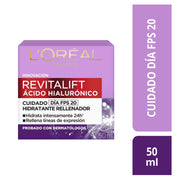 Crema Dia Hidratante L'Oréal París Revitalift Acido Hialuronico 50Ml - Farmacias Arrocha