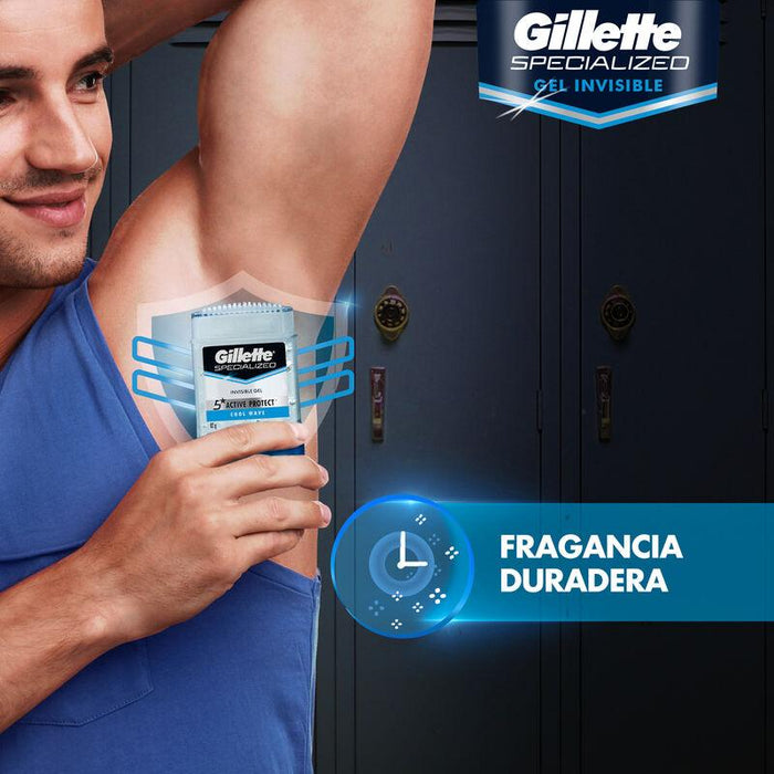 Gel Antitranspirante Gillette Specialized Cool Wave 82 g, 2 Unidades