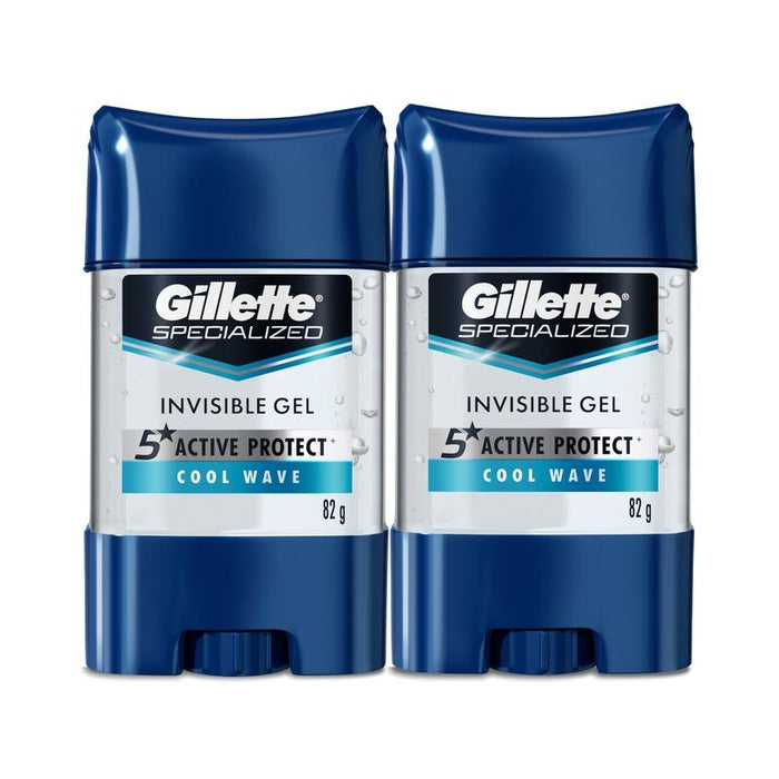 Gel Antitranspirante Gillette Specialized Cool Wave 82 g, 2 Unidades