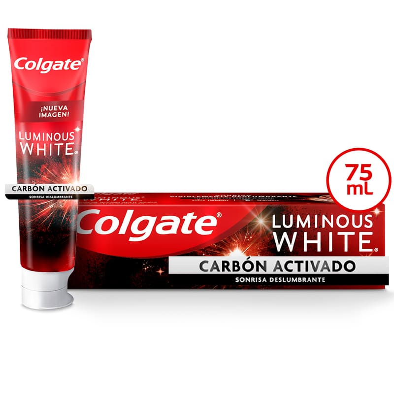 Pasta Dental Colgate Luminous White Carbón Activado 75 ml - Farmacias Arrocha