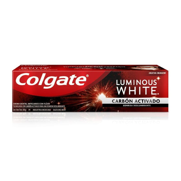 Pasta Dental Colgate Luminous White Carbón Activado 75 ml - Farmacias Arrocha