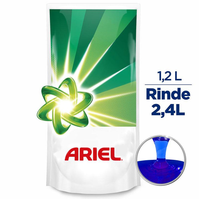 Detergente Líquido Concentrado Ariel Doble Poder para ropa blanca y de color 1,2L