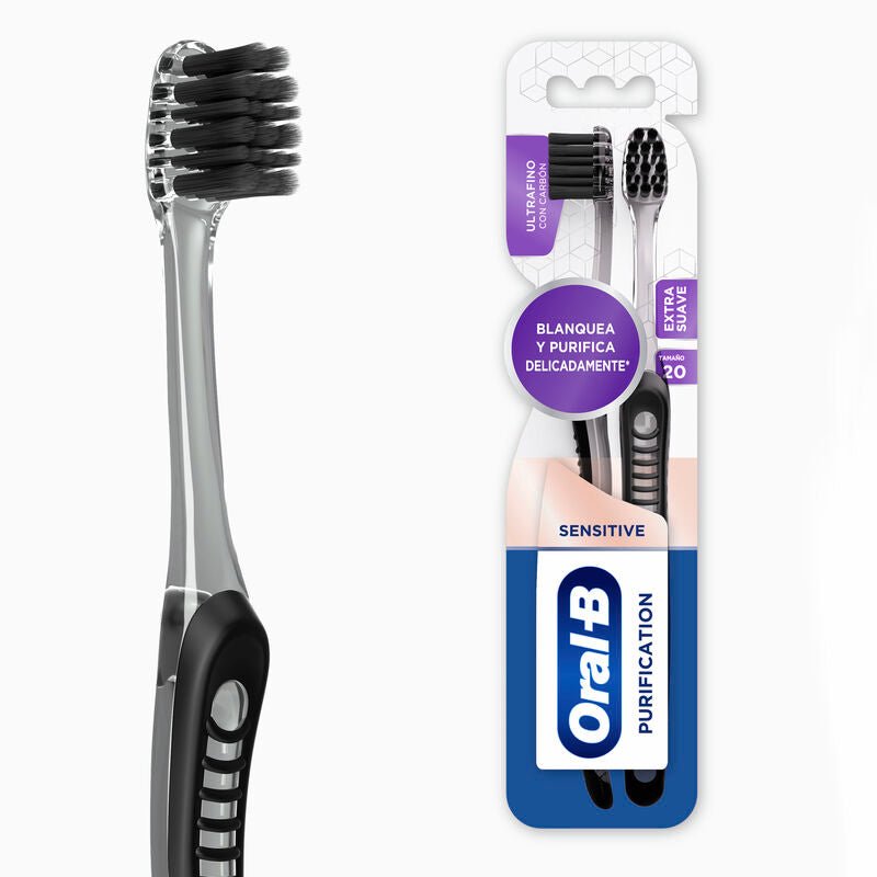 Cepillos de dientes Oral - B Sensitive Purification extra suave 2 Unidades - Farmacias Arrocha