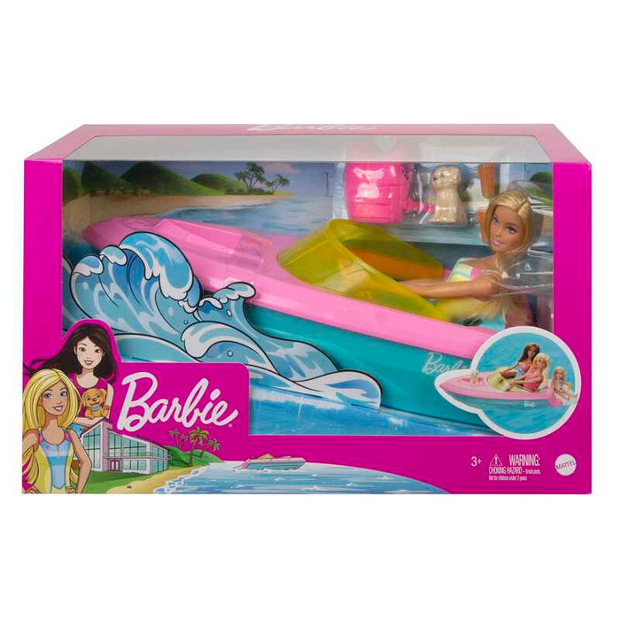 Barbie Set de Juego Lancha con Muñeca con animalito y Bote - Farmacias Arrocha