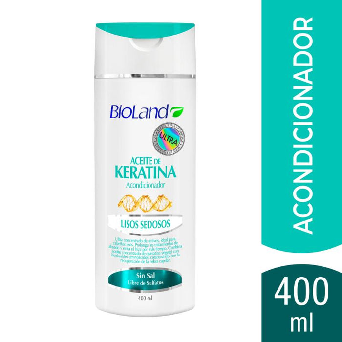 Bioland Acondicionador Lisos Sedosos Aceite de Keratina 400Ml