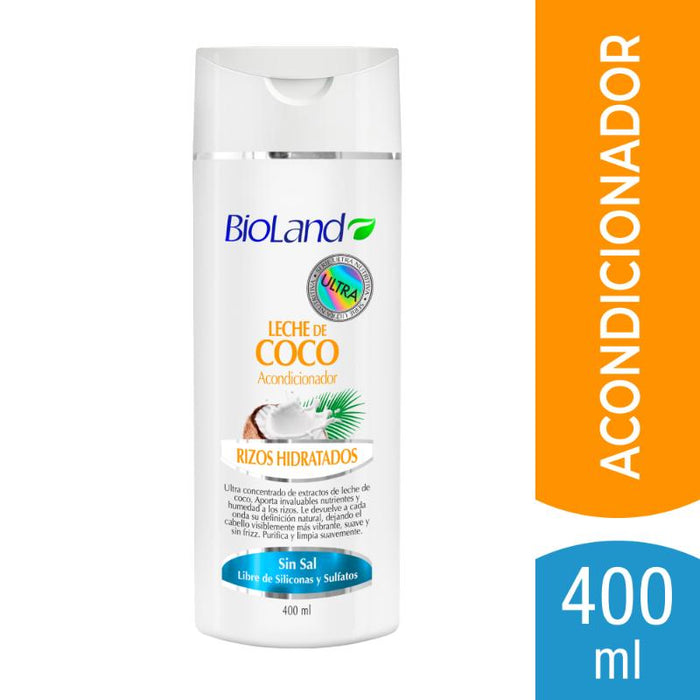 Bioland Acondicionador Rizos Definidos Leche de Coco 400Ml