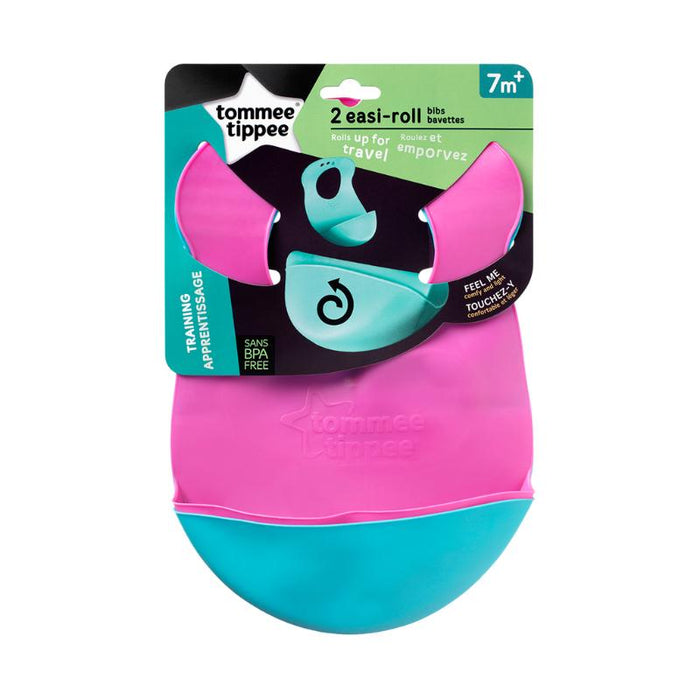 Tommee Tippee Pac 2Pk Roll Bib Girl