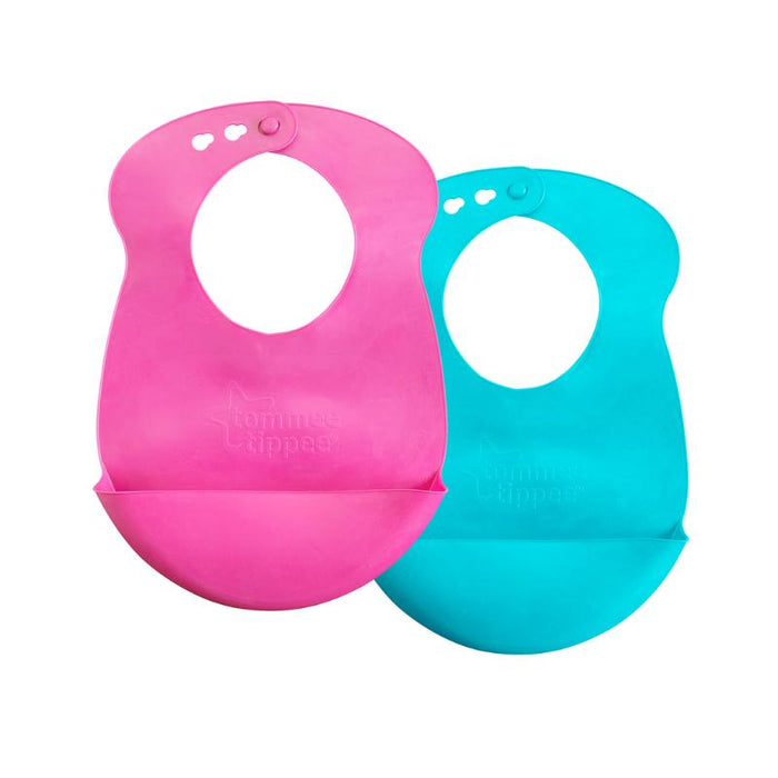 Tommee Tippee Pac 2Pk Roll Bib Girl