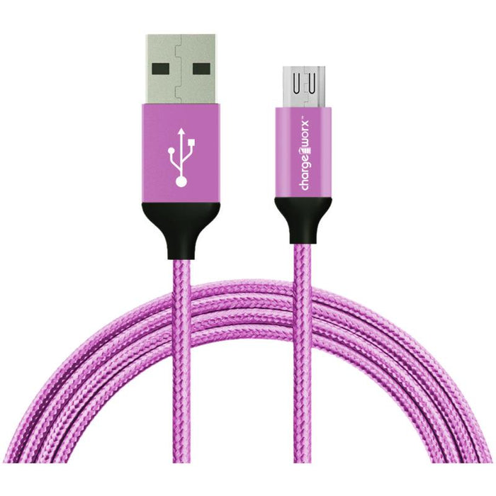 Chargeworx Cable Micro USB Rosa 6Ft