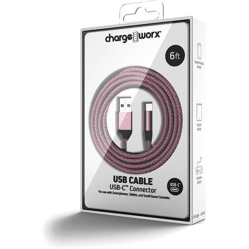 Chargeworx Cable Tipo C  6Ft Rosa - Farmacias Arrocha