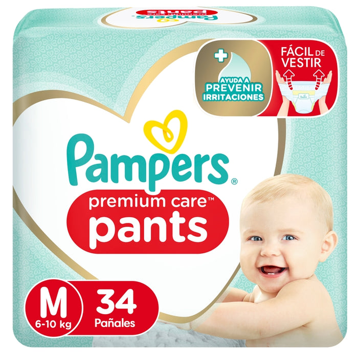 Pañales Pampers Premium Care Pants Talla M, 34 unidades