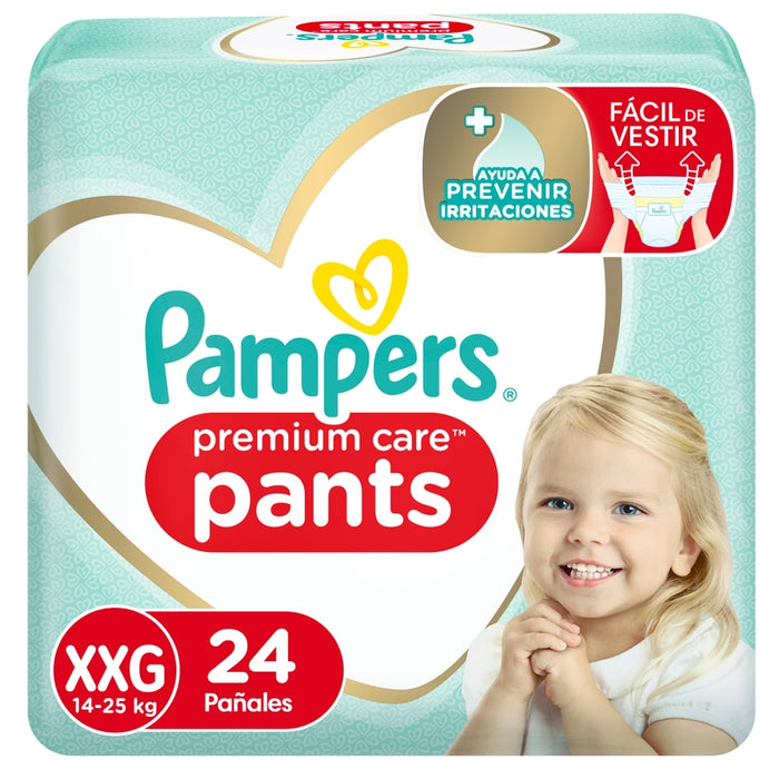 Pañales Pampers Premium Care Pants Talla XXG, 24 unidades