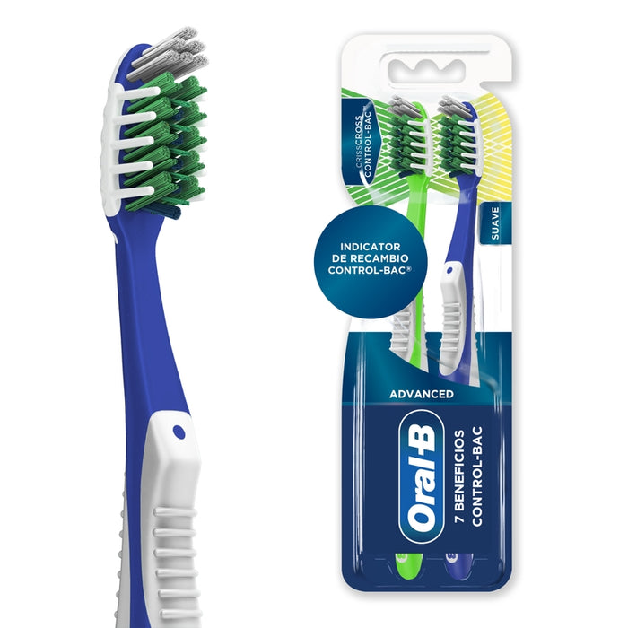 Cepillo de dientes Oral-B Advanced 7 Beneficios control-bac 2 Unidades