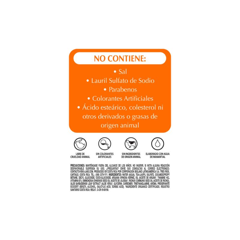 Bioland Shampoo Volumen Argán con Vit B1 400Ml - Farmacias Arrocha