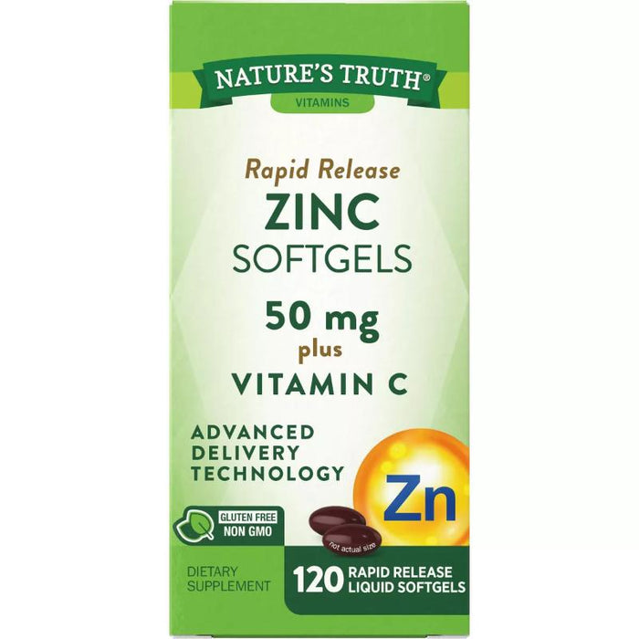 Nature'S Truth Zinc 50Mg Softg. Plus Vit.C 120 Rapid R.