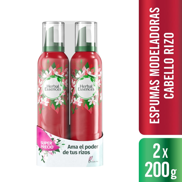 Espuma Modeladora Herbal Essences Cabello Rizo Jazmín 400 g (2 Unidades De 200 g)