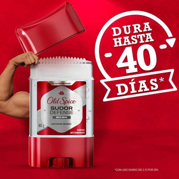 Gel Antitranspirante Old Spice Sudor Defense Seco Seco 80 g