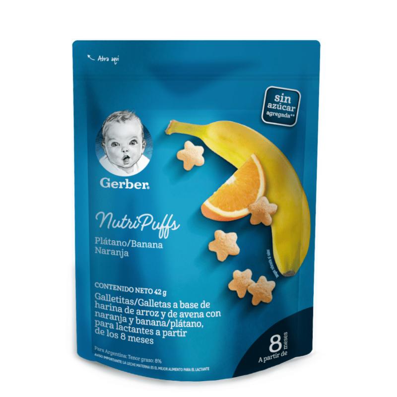 Gerber Nutripuffs Banana Naranja 42G - Farmacias Arrocha