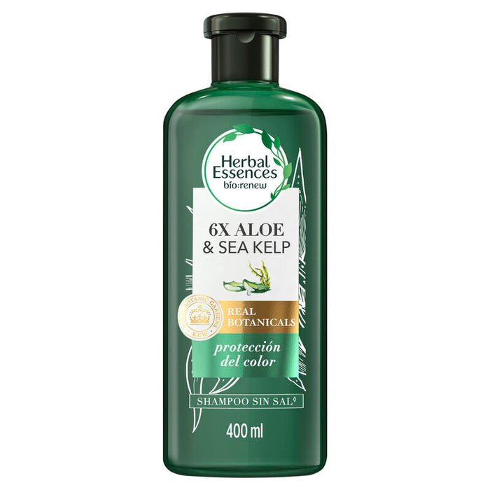 Shampoo Herbal Essences Bio:renew 6x Aloe & Sea Kelp Protección Del Color 400 ml