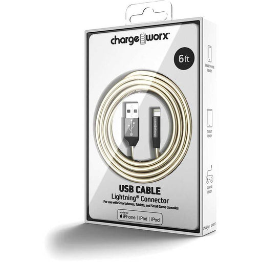 Chargeworx Cable Lightning 6Ft Blanco Glitter - Farmacias Arrocha