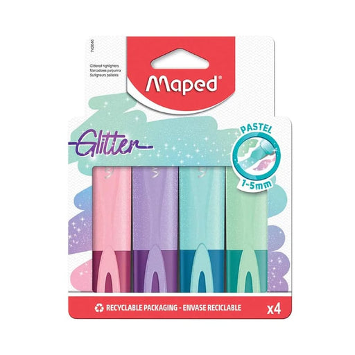 Maped Resaltad Fluopep Glitter Pastel X4 - Farmacias Arrocha