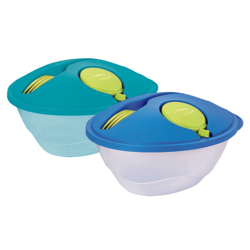 Set De 2 Envases Redondos Con Tapa y Cubiertos - Farmacias Arrocha