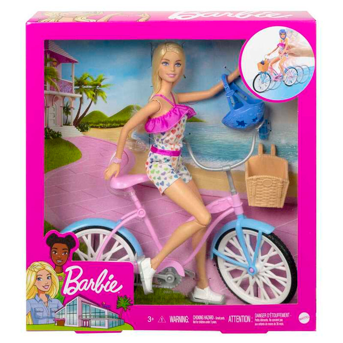 Barbie Muñeca Paseo en Bicicleta con Casco y Botella de agua - Farmacias Arrocha