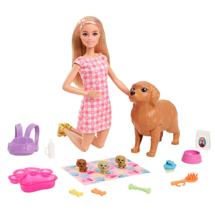 Barbie Muneca Cachorros Recien Nacidos Con Mascotas