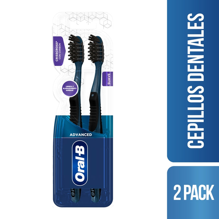 Cepillos de dientes Oral-B Advanced 7 Beneficios con Carbón 2 Unidades