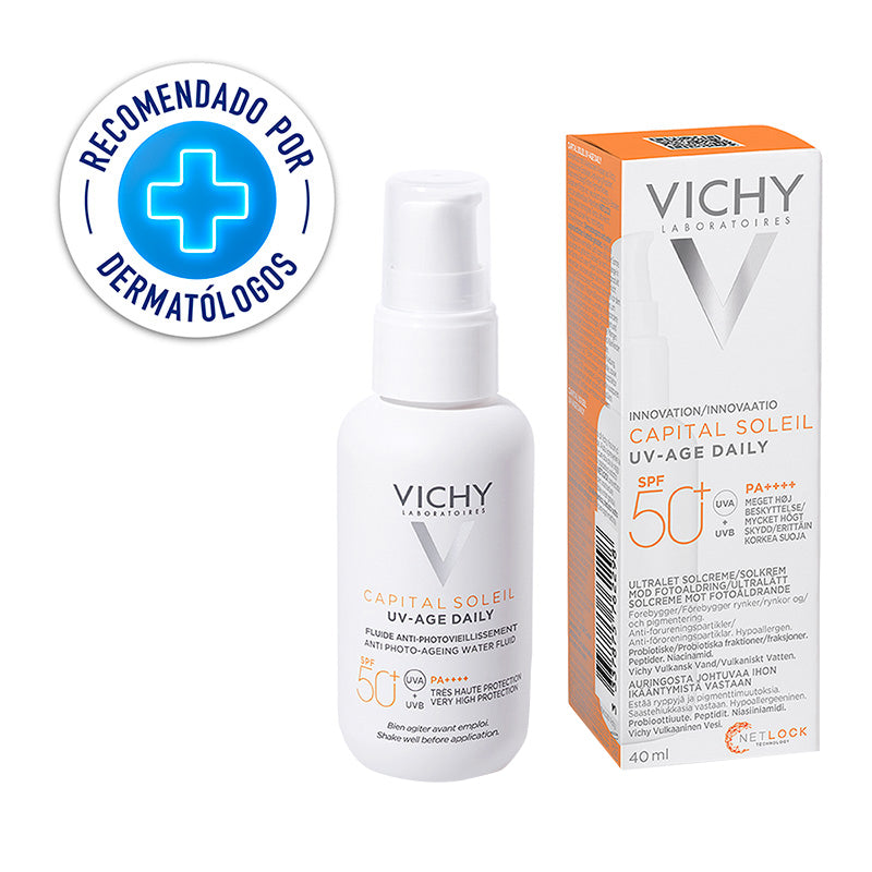 Vichy Capital Soleil Uv Age Protector Solar Anti Edad  Con Color Spf50+ 40Ml - Farmacias Arrocha