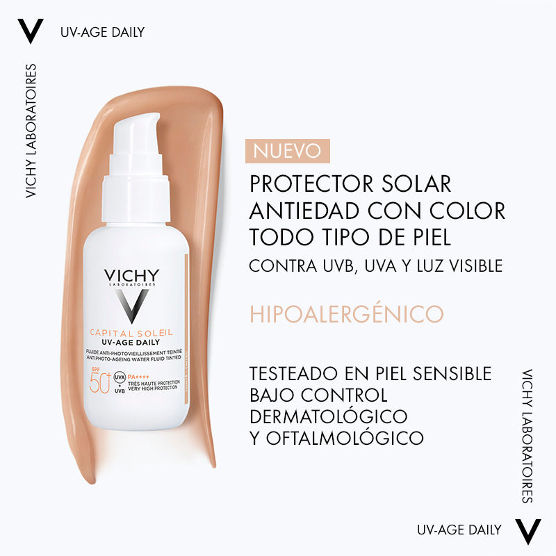 Vichy Capital Soleil Uv Age Protector Solar Anti Edad  Con Color Spf50+ 40Ml - Farmacias Arrocha