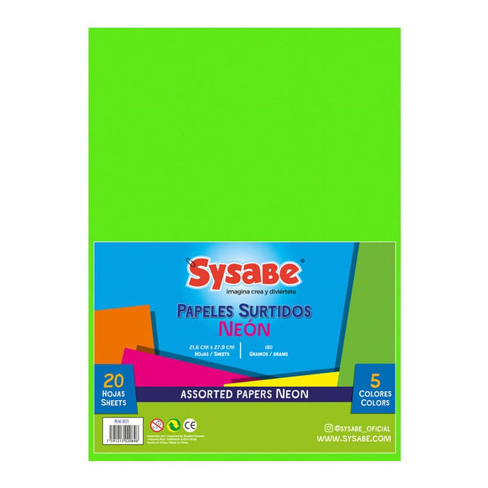 Sysabe Papeles Surtidos Neon C/20 - Farmacias Arrocha