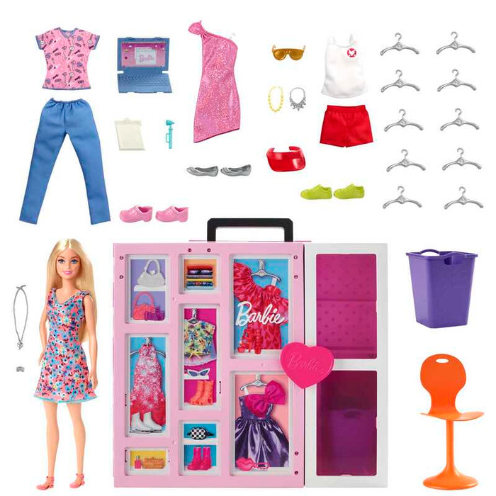 Barbie Set de juego Dream Closet Nuevo con Muñeca 4 Atuendos - Farmacias Arrocha