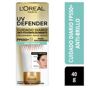Crema L'Oréal París Uv Defender Anti-Brillo Sin Color Fps50 40Ml - Farmacias Arrocha