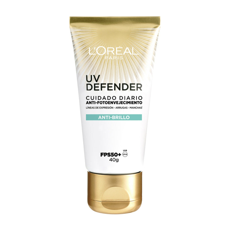 Crema L'Oréal París Uv Defender Anti-Brillo Sin Color Fps50 40Ml - Farmacias Arrocha
