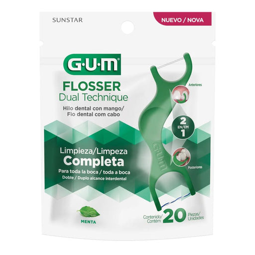 Gum Gum 2 In 1 Flosser Mint 20Ct Lam - Farmacias Arrocha