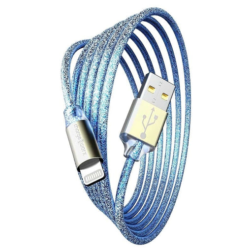 Chargeworx Cable Lightning Glitter Blue 10Ft - Farmacias Arrocha