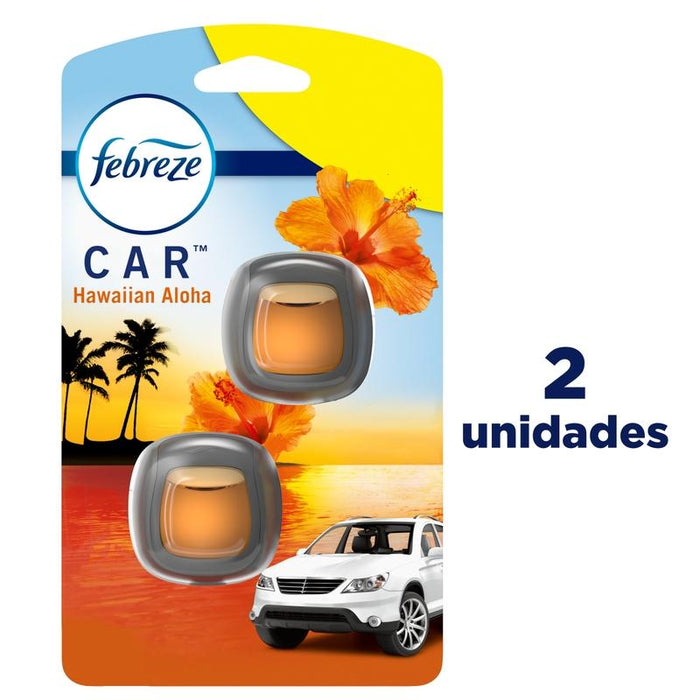 Aromatizante Para Autos Febreze Hawaiian Aloha, 2 Unidades