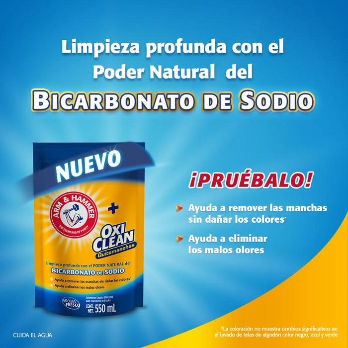 Arm & Hammer + Oxiclean Detergente Liquido Sin Cloro 550Ml