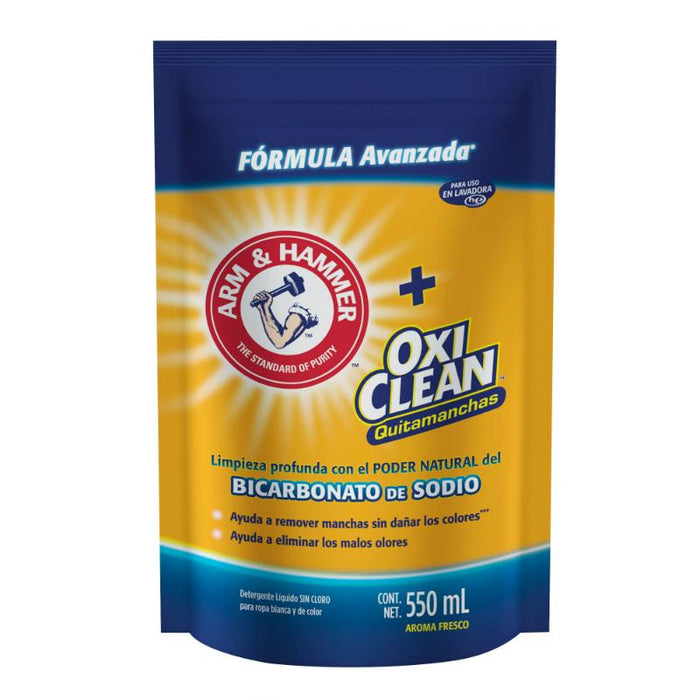 Arm & Hammer + Oxiclean Detergente Liquido Sin Cloro 550Ml