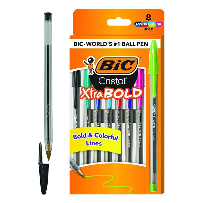 Bic Boligrafos Cirstal Xtral Bold 8U